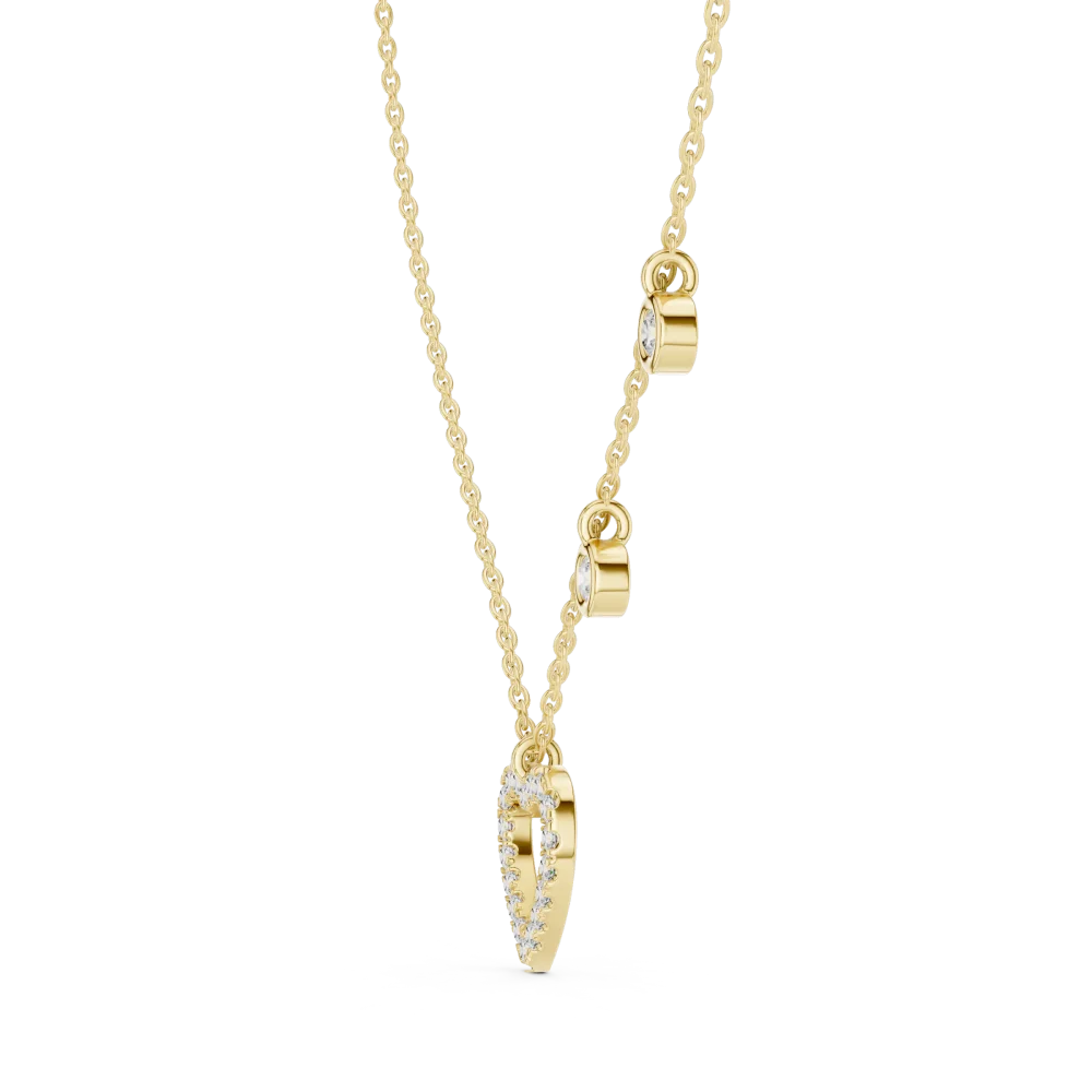 Luminary Heart Silhouette Pavé-Set Diamond Pendant Necklace - Image 2