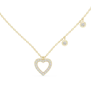 Luminary Heart Silhouette Pavé-Set Diamond Pendant Necklace