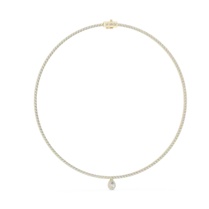 Ethereal Pear and Round Brilliant Pavé-Set Tennis Necklace
