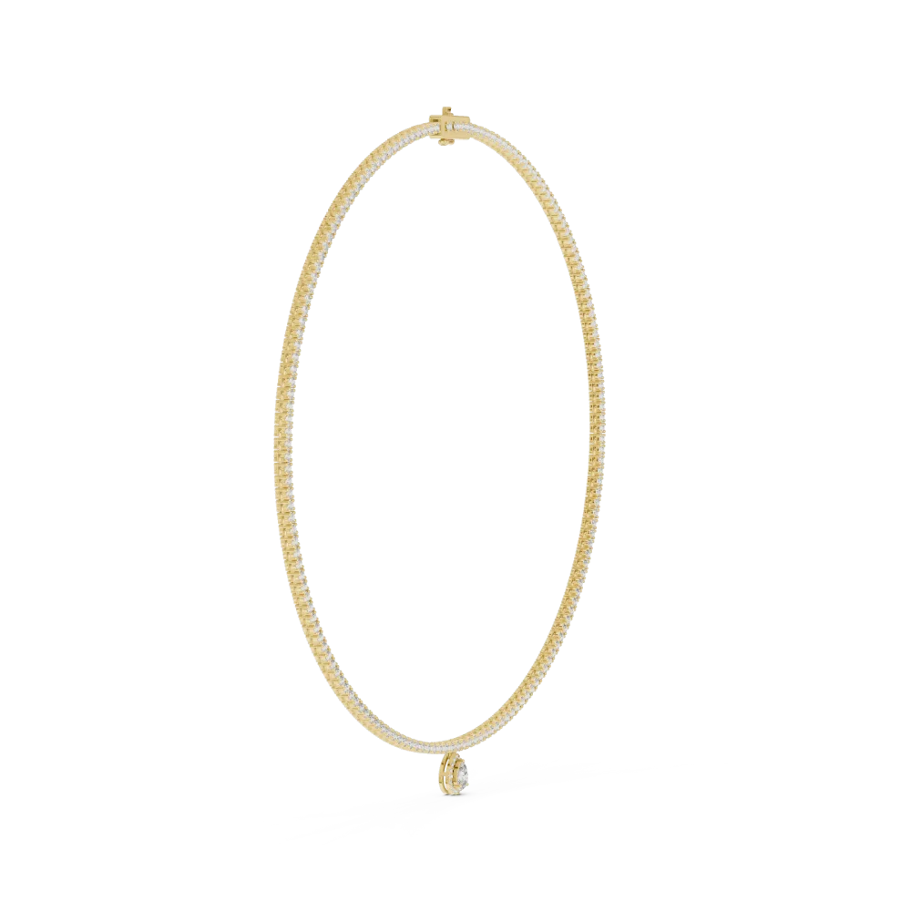 Ethereal Pear and Round Brilliant Pavé-Set Tennis Necklace - Image 2