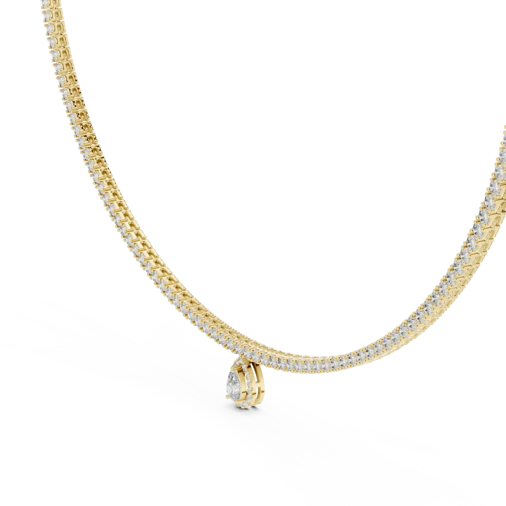 Ethereal Pear Drop Pavé-Set Tennis Necklace - Image 2