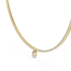 Ethereal Pear Drop Pavé-Set Tennis Necklace - Image 2