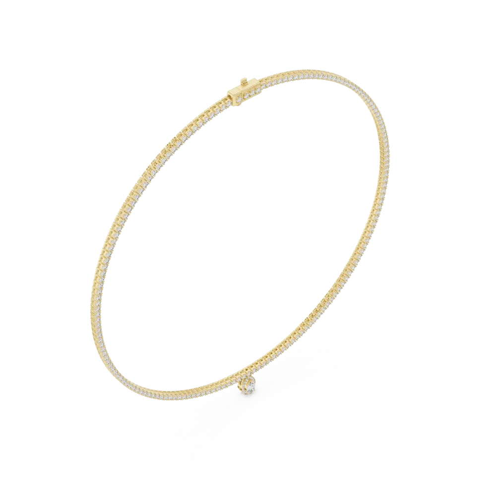 Ethereal Pear Drop Pavé-Set Tennis Necklace - Image 4
