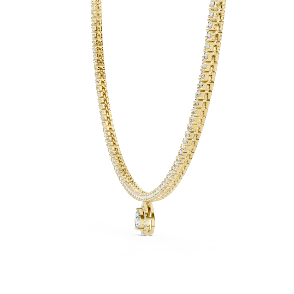 Ethereal Pear Drop Pavé-Set Tennis Necklace - Image 3