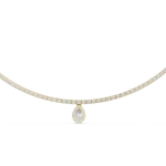 Ethereal Pear Drop Pavé-Set Tennis Necklace