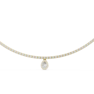 Ethereal Pear Drop Pavé-Set Tennis Necklace