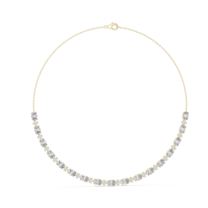 Infinite Oval and Round Brilliant Statement Tennis Necklace