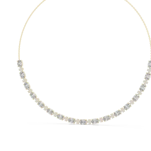 Infinite Oval and Round Brilliant Statement Tennis Necklace - Image 4