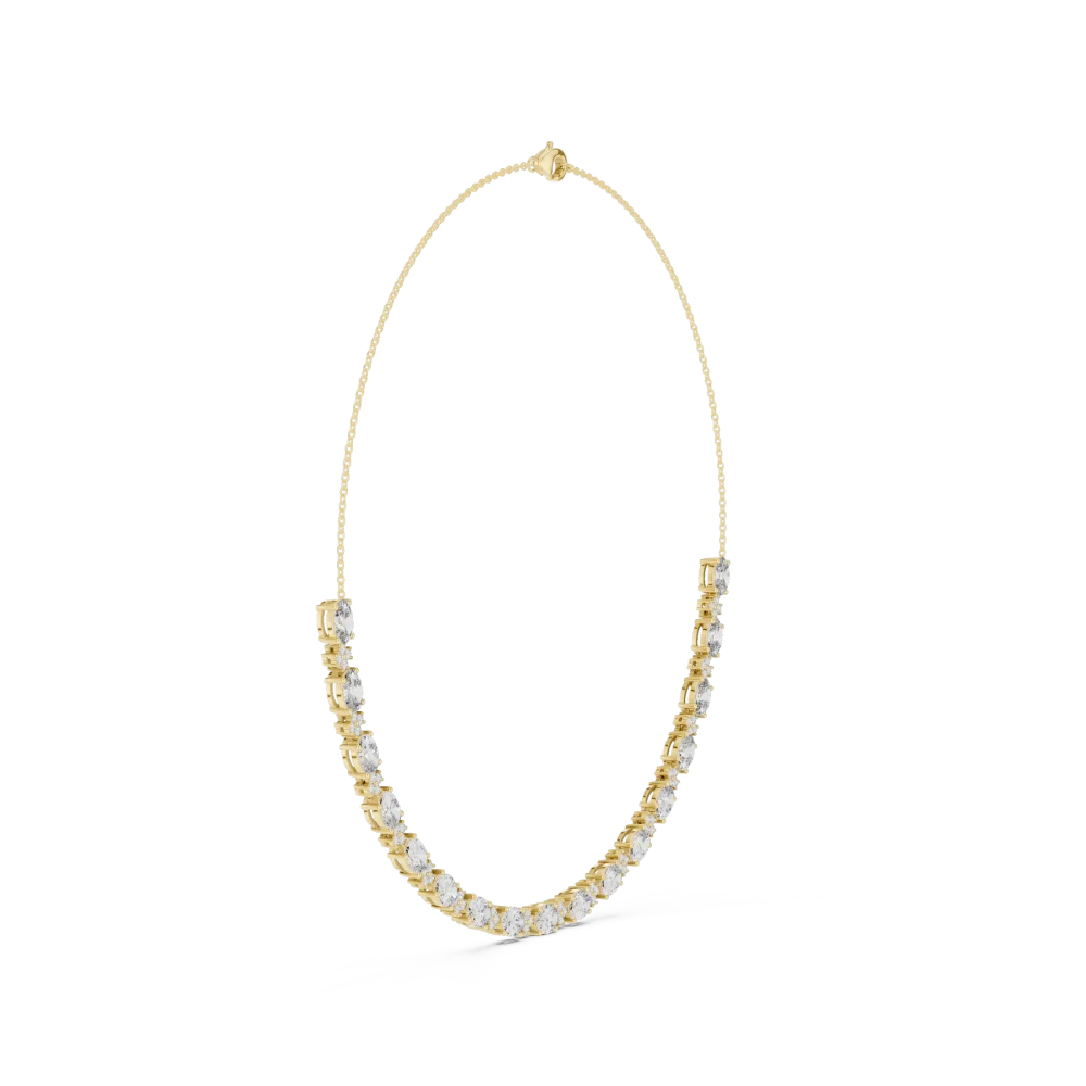 Infinite Oval and Round Brilliant Statement Tennis Necklace - Image 2