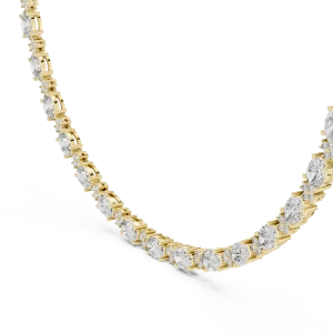 Ethereal Oval and Round Brilliant Cluster Tennis Necklace - Image 2