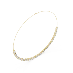 Ethereal Oval and Round Brilliant Cluster Tennis Necklace - Image 4