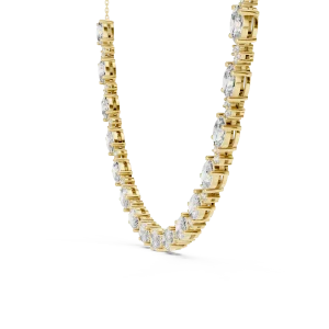 Ethereal Oval and Round Brilliant Cluster Tennis Necklace - Image 3