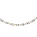 Ethereal Oval and Round Brilliant Cluster Tennis Necklace