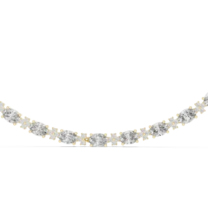 Ethereal Oval and Round Brilliant Cluster Tennis Necklace