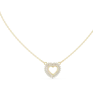 Ethereal Heart Pavé-Set Radiant Diamond Pendant Necklace - Image 4