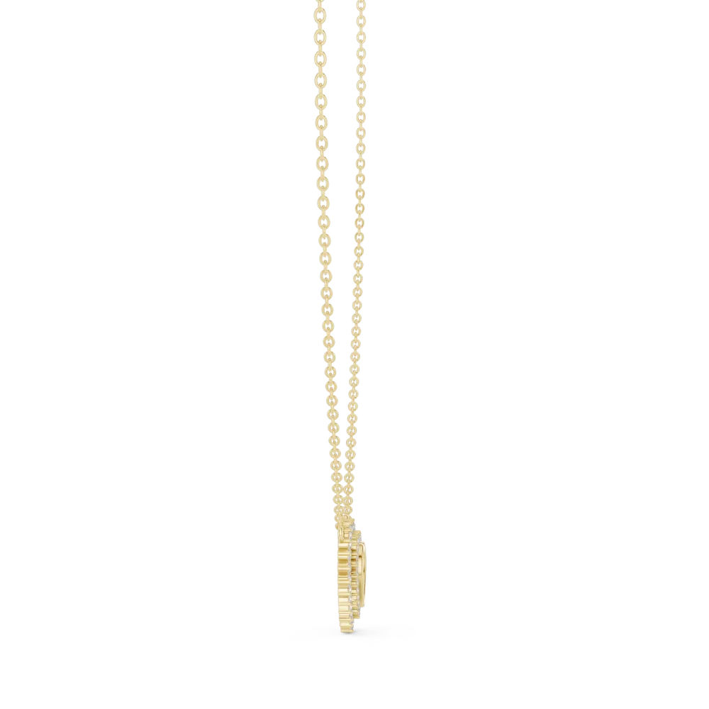 Ethereal Heart Pavé-Set Radiant Diamond Pendant Necklace - Image 3