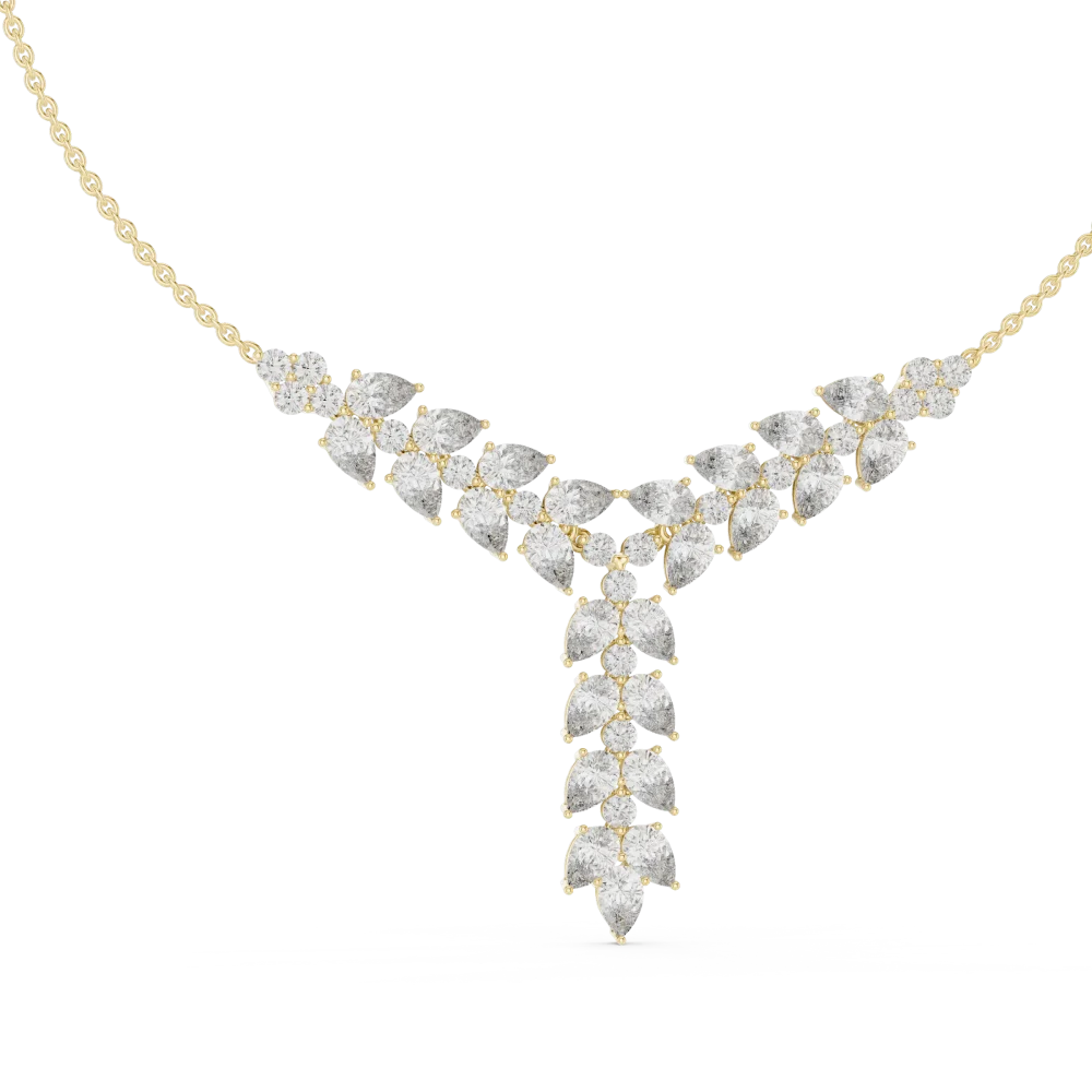 Ethereal Pear and Round Geometric Statement Necklace - Image 3
