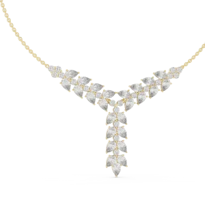 Ethereal Pear and Round Geometric Statement Necklace - Image 3