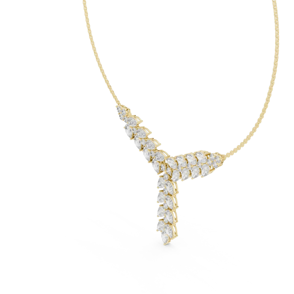 Ethereal Pear and Round Geometric Statement Necklace - Image 2
