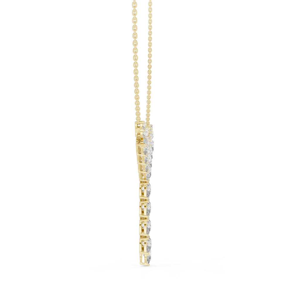 Ethereal Pear and Round Geometric Statement Necklace - Image 4