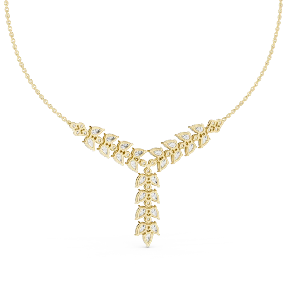 Adorn yourself in the brilliance of our pear and round DIAMEUR diamond necklace. A modern classic designed for elegance. Shop this luxury piece now.