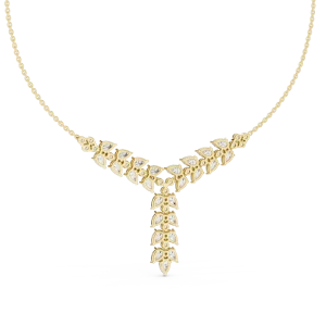 Ethereal Pear and Round Geometric Statement Necklace