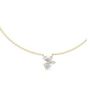 Ethereal Marquise and Pear Cluster Solitaire Pendant Necklace - Image 3