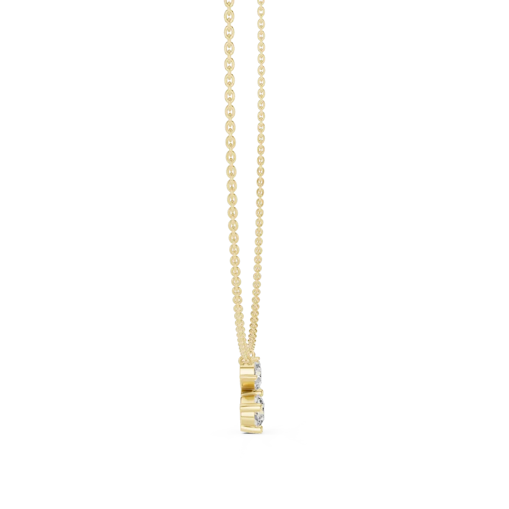 Ethereal Marquise and Pear Cluster Solitaire Pendant Necklace - Image 4