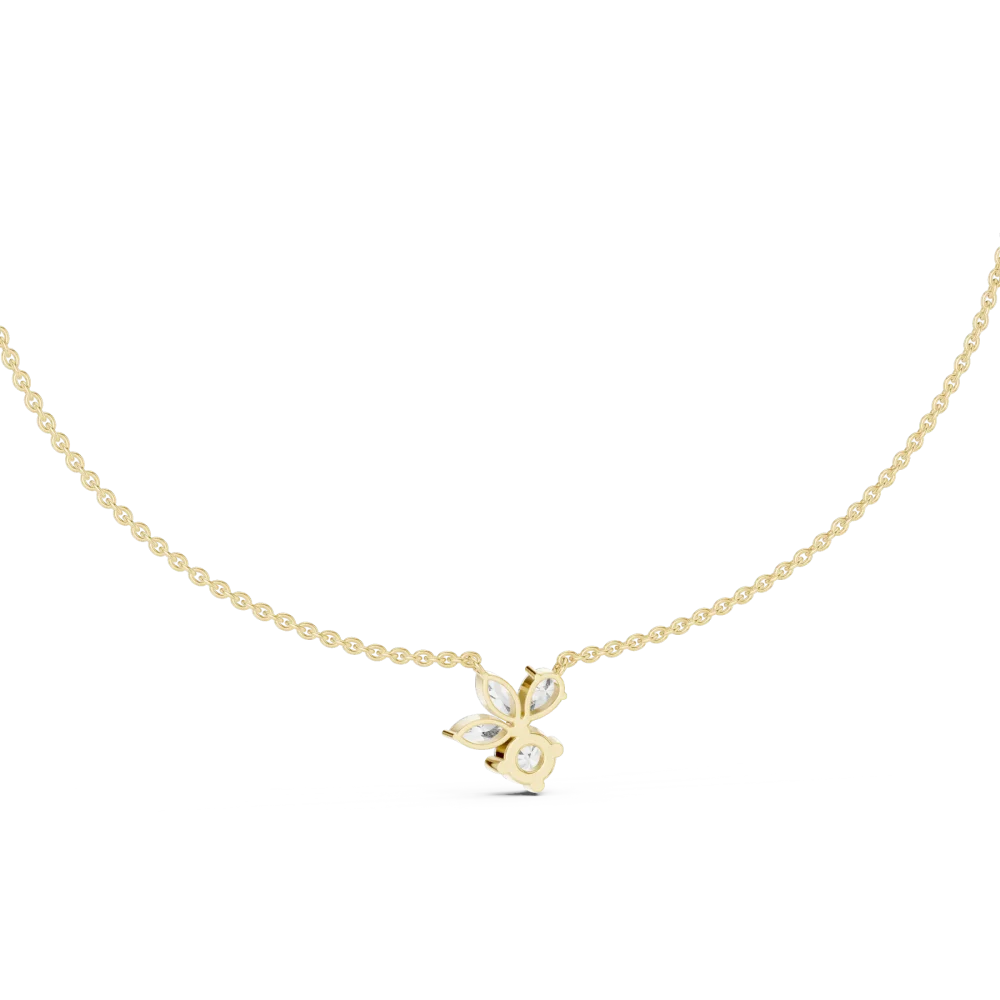 Discover the radiant allure of our marquise and pear cluster solitaire pendant. Expertly crafted for brilliance, this design is a must-have piece.