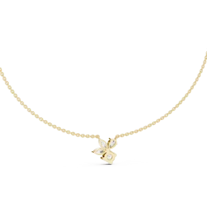 Ethereal Marquise and Pear Cluster Solitaire Pendant Necklace