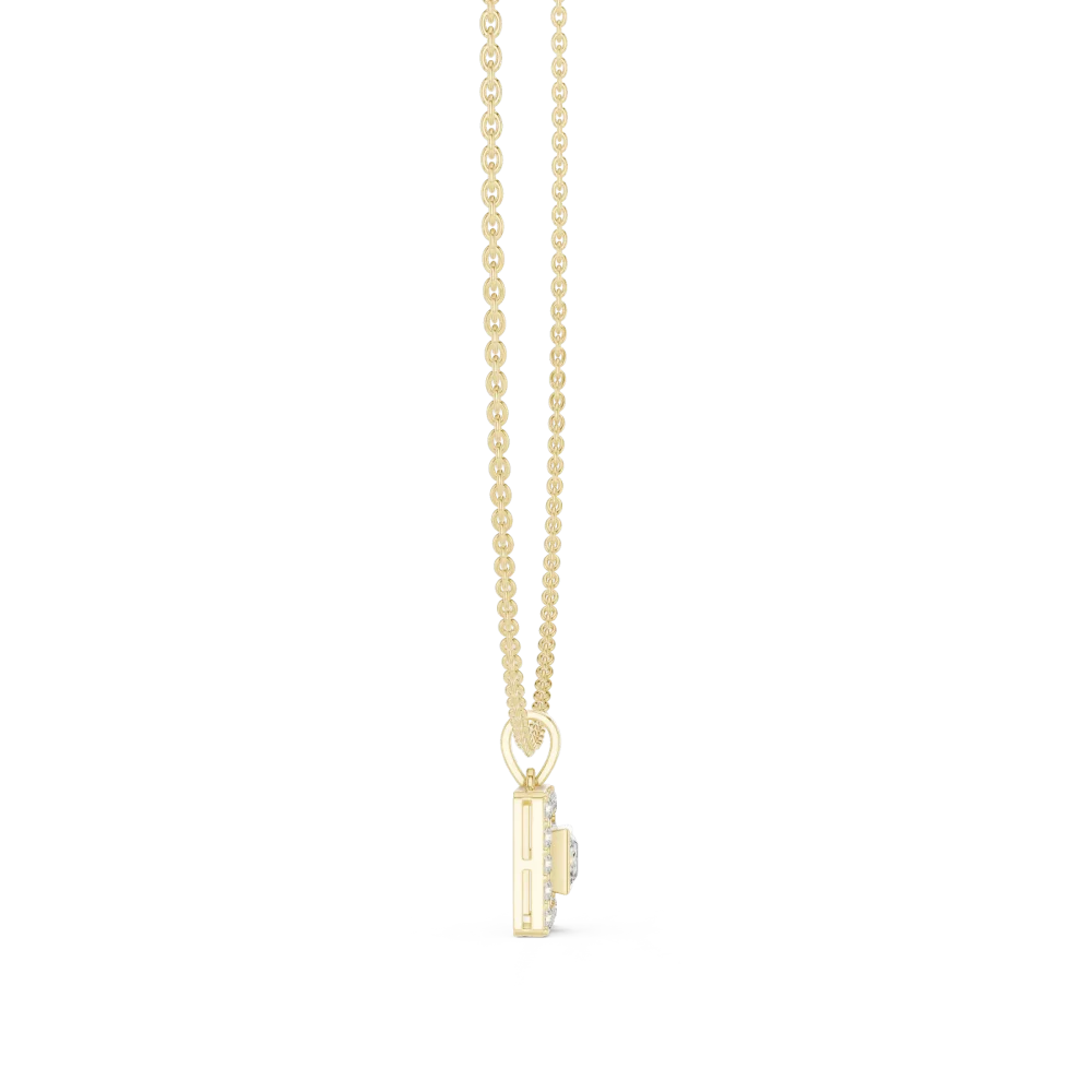 Symmetry Princess and Round Cut Architectural Solitaire Pendant - Image 4