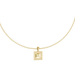 Symmetry Princess and Round Cut Architectural Solitaire Pendant