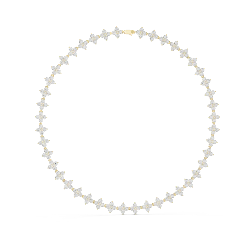 Adorn yourself with this radiant floral tennis necklace, featuring premium DIAMEUR lab-grown diamonds for unmatched brilliance. Shop this luxury today.