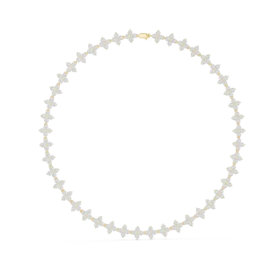 Ethereal Round Brilliant Pavé-Set Floral Statement Necklace