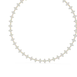 Ethereal Round Brilliant Pavé-Set Floral Statement Necklace - Image 4