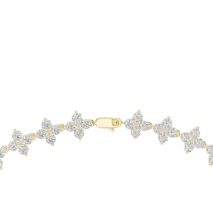 Ethereal Round Brilliant Pavé-Set Floral Statement Necklace - Image 3