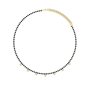 Luminary Round Brilliant Bezel-Set Station Mangalsutra Necklace