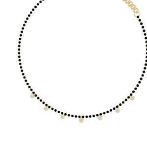 Luminary Round Brilliant Bezel-Set Station Mangalsutra Necklace - Image 4