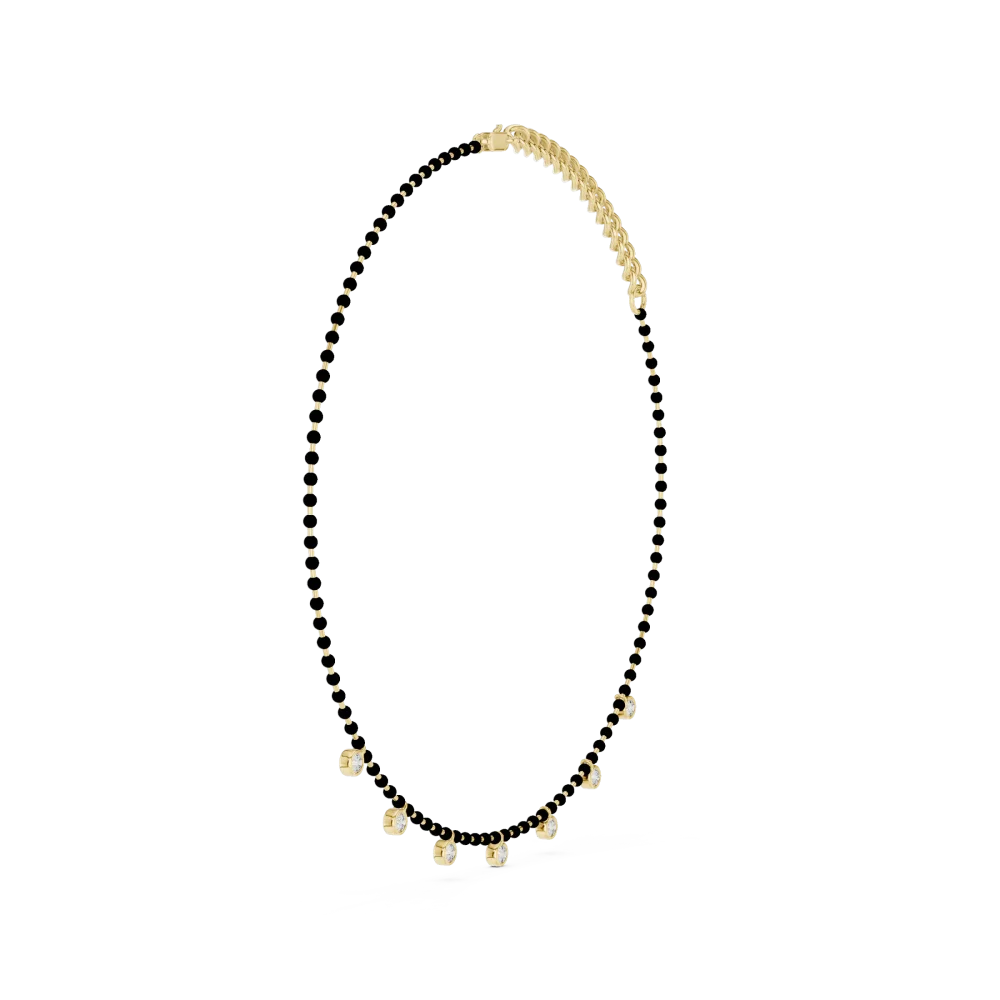 Luminary Round Brilliant Bezel-Set Station Mangalsutra Necklace - Image 2