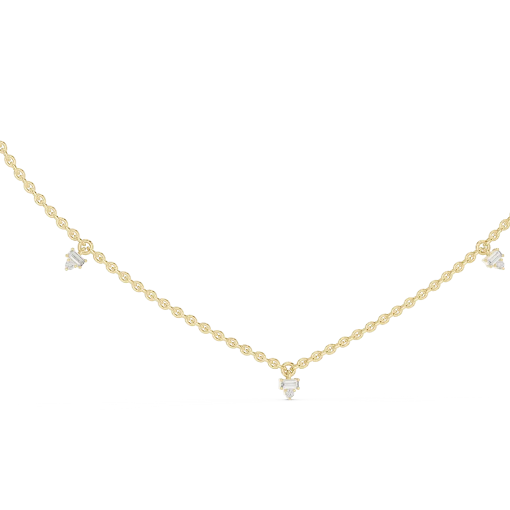 Luminary Baguette and Round Linear Station Necklace - Image 4
