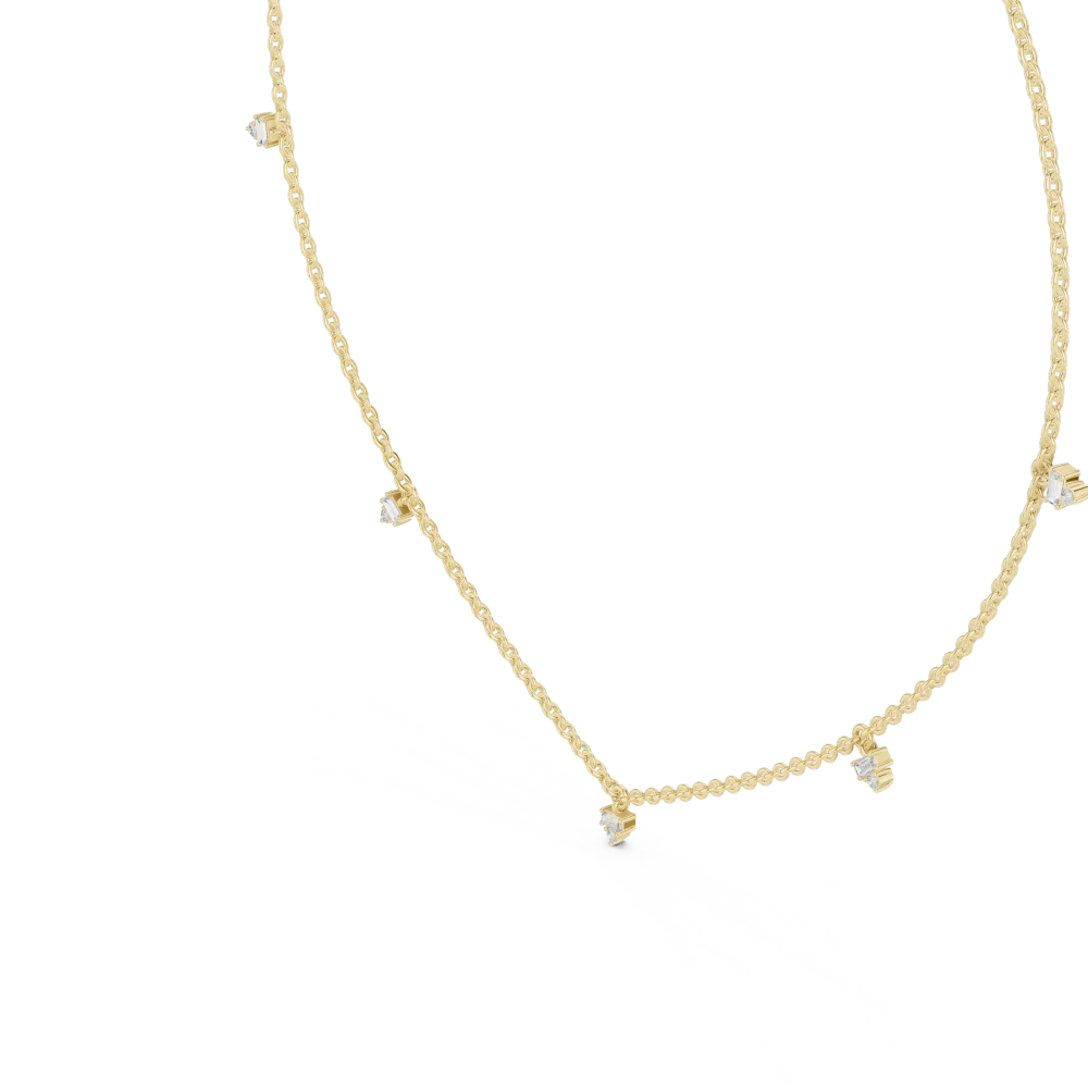 Luminary Baguette and Round Linear Station Necklace - Image 2