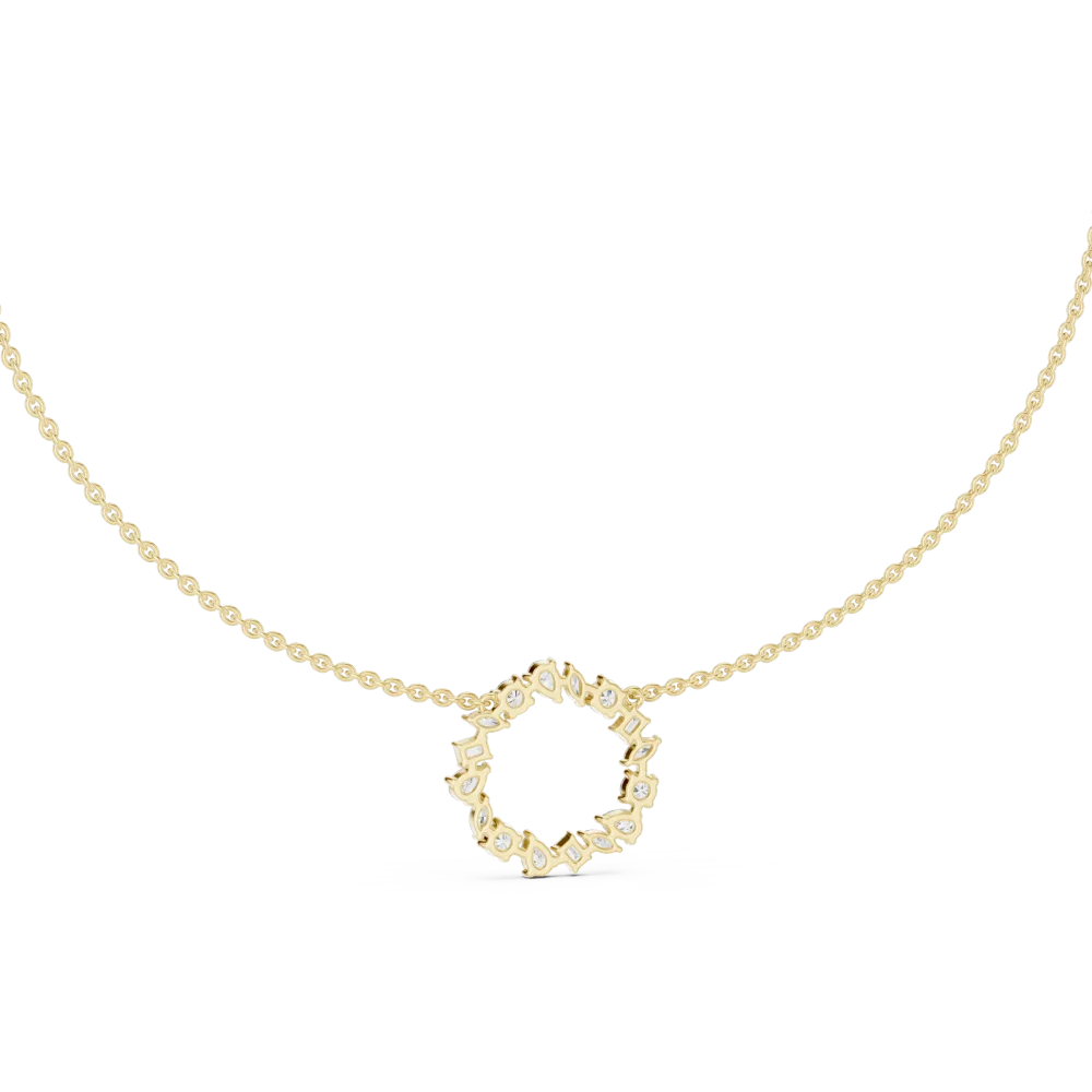 Elevate your style with this mixed-cut DIAMEUR diamond necklace. A modern classic offering brilliant light performance. Shop this sustainable piece today.