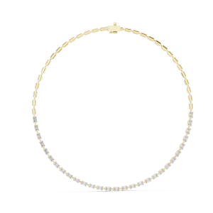 Symmetry Emerald Cut Linear Art-Deco Tennis Necklace