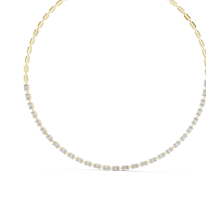 Symmetry Emerald Cut Linear Art-Deco Tennis Necklace - Image 4