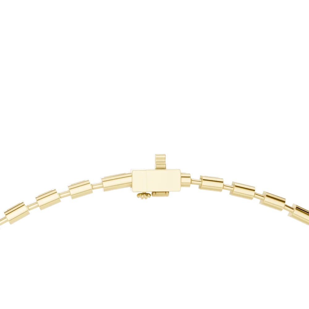Symmetry Emerald Cut Linear Art-Deco Tennis Necklace - Image 3