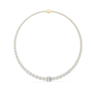 Luminary Oval and Round Brilliant Graduated Tennis Necklace