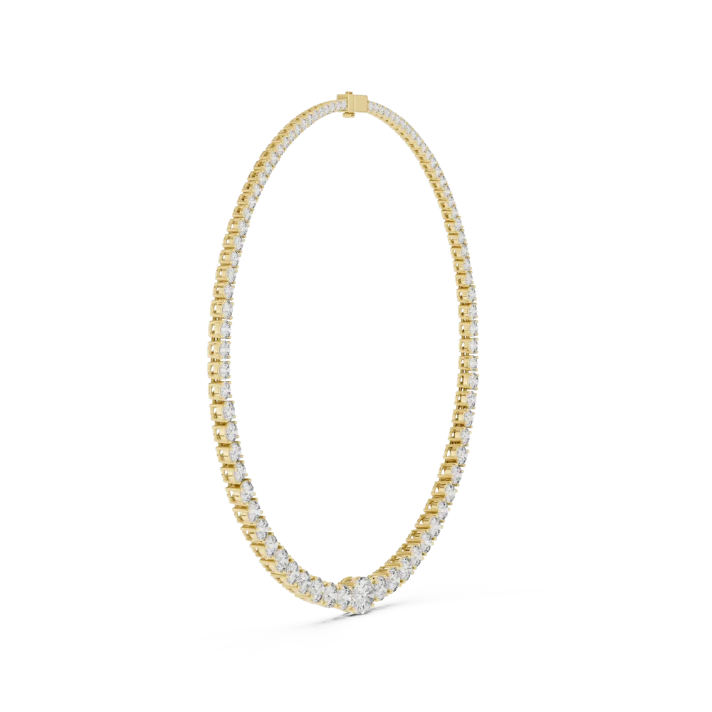 Luminary Oval and Round Brilliant Graduated Tennis Necklace - Image 2