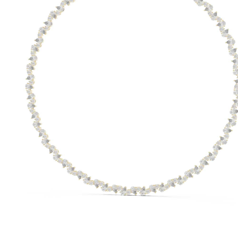 Ethereal Pear and Round Brilliant Infinite Tennis Necklace - Image 4