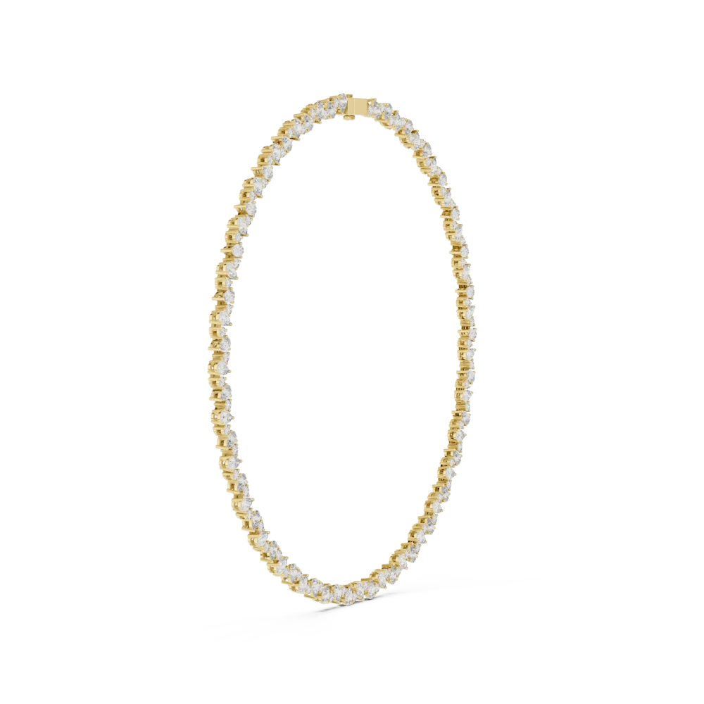 Ethereal Pear and Round Brilliant Infinite Tennis Necklace - Image 2