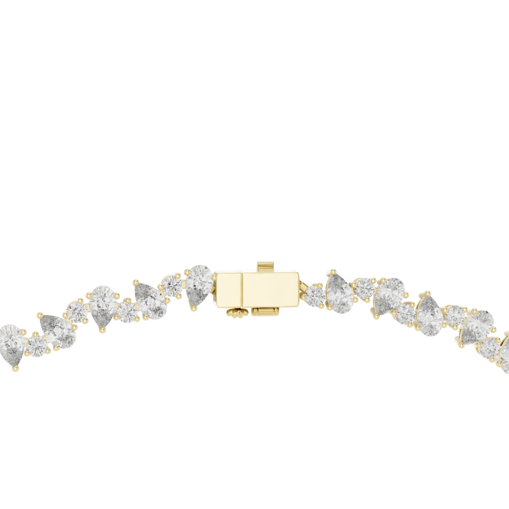 Ethereal Pear and Round Brilliant Infinite Tennis Necklace - Image 3